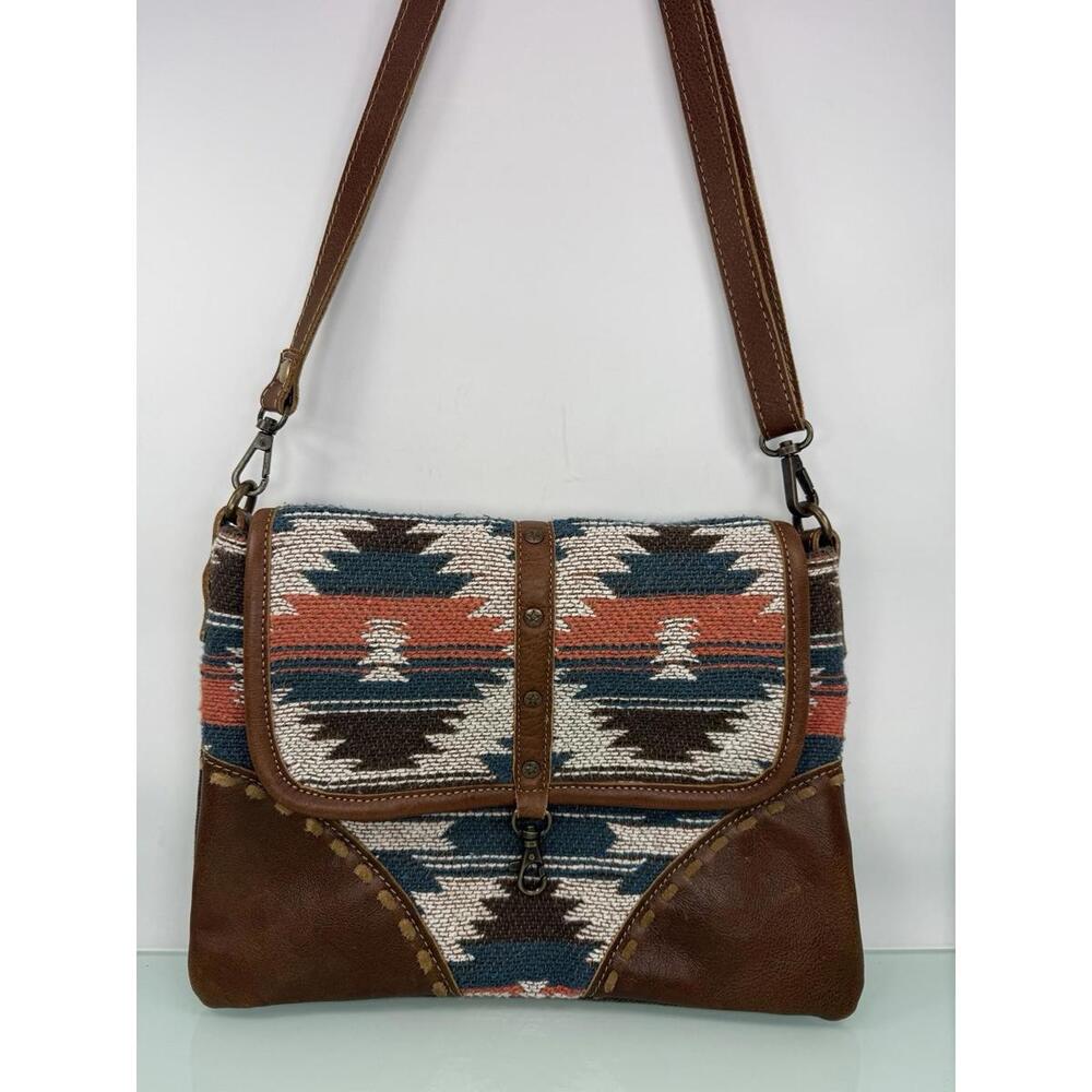 Myra‎ Bag Western Leather Canvas Crossbody Messenger Southwestern Purse Boho